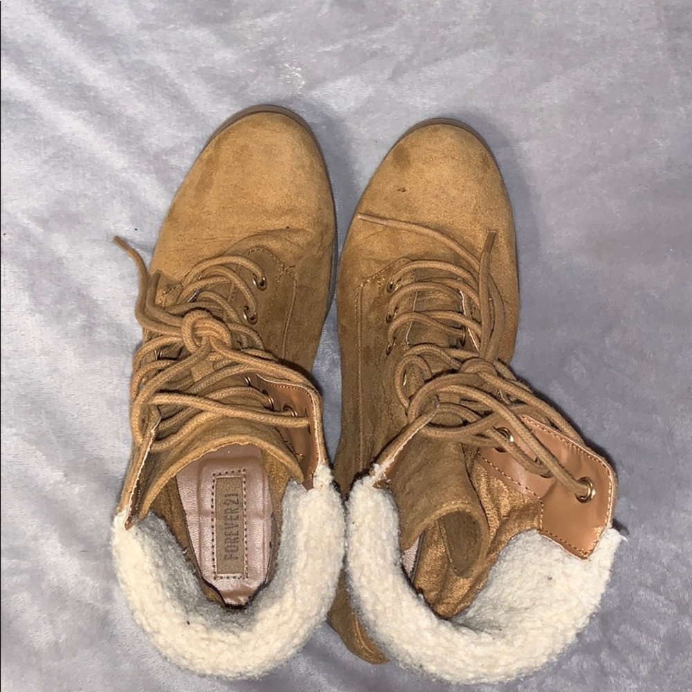 Combat Boots with Fur
